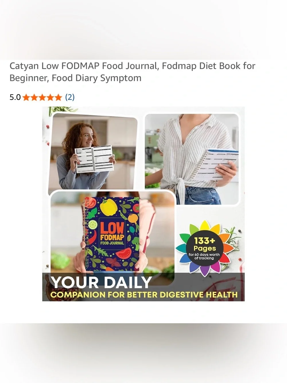 Low FODMAP Food diet book for beginner Journal Notebook spiral bound new